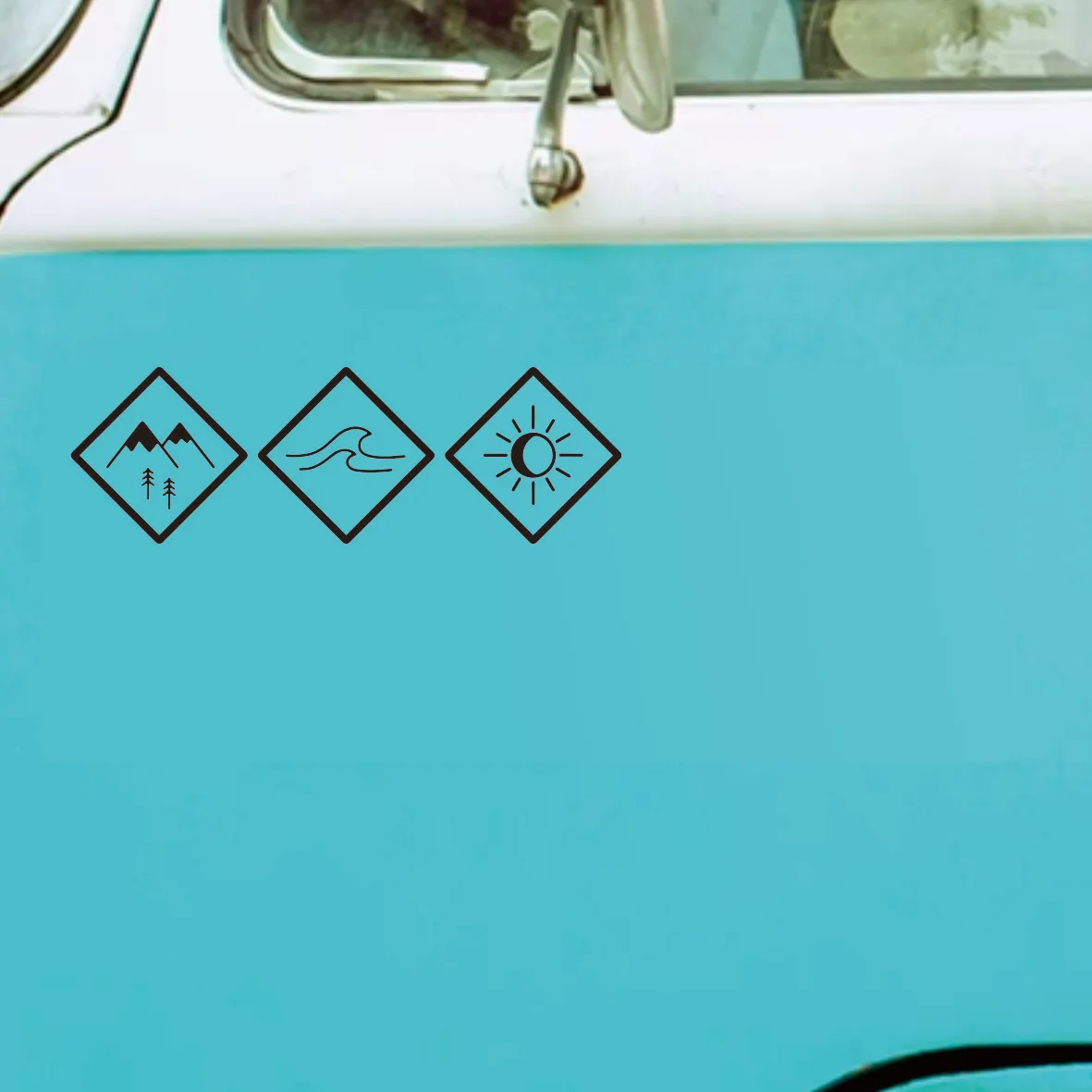 

Mountain Wave Nature Vinyl Decals - Camper Van Window & Bumper Stickers for Camper Life Decor