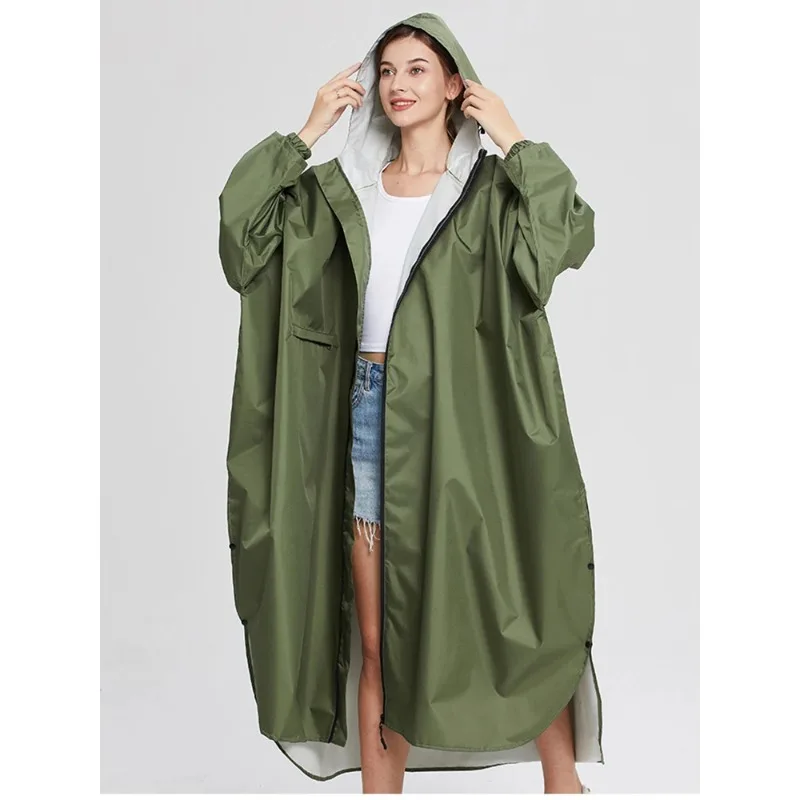Waterproof Motorcycle Raincoat with Zipper for Men and Women, Full Body, Ladies' Rain Coat, Hooded Poncho, Backpack Cloak XXL 2