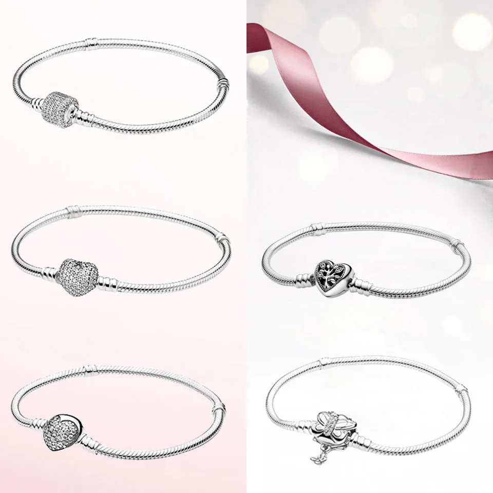 

CHARMING Silver Jewelry 100% 925 Sterling Silver Pretty High Quality Heart Classic Bracelet For Free Gift Delivery To Friends