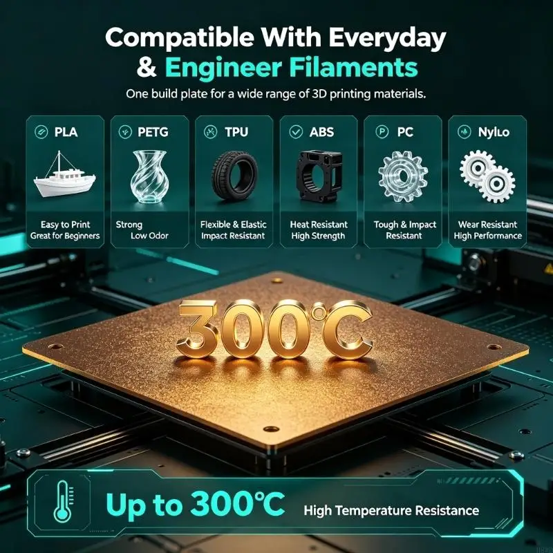 Metal Base Build Plate for Flsun S1 3D Printers with a Textured Print Face and Round Form for Model and Part Printing H8WD