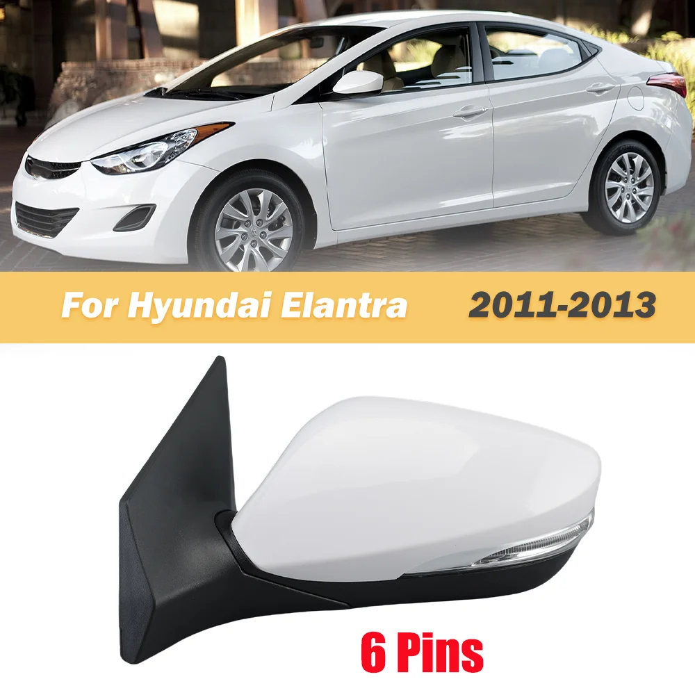 

6-контактное зеркало заднего вида в сборе для Hyundai Elantra 2011 2012 2013, ручное складное зеркало с подогревом, указатель поворота, боковое зеркало, автомобильные аксессуары
