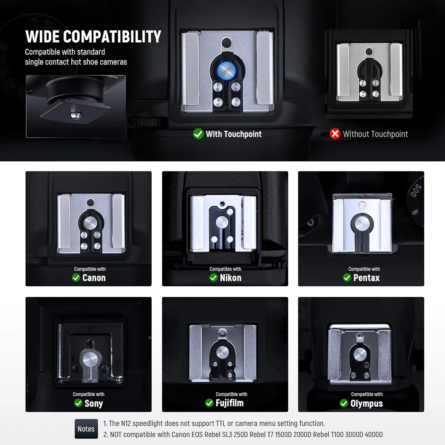 NEEWER Basics Mini Camera Flash, 5600K Fill Light with LCD Display, Compatible with Canon Sony Nikon Fujifilm  DSLR Cameras