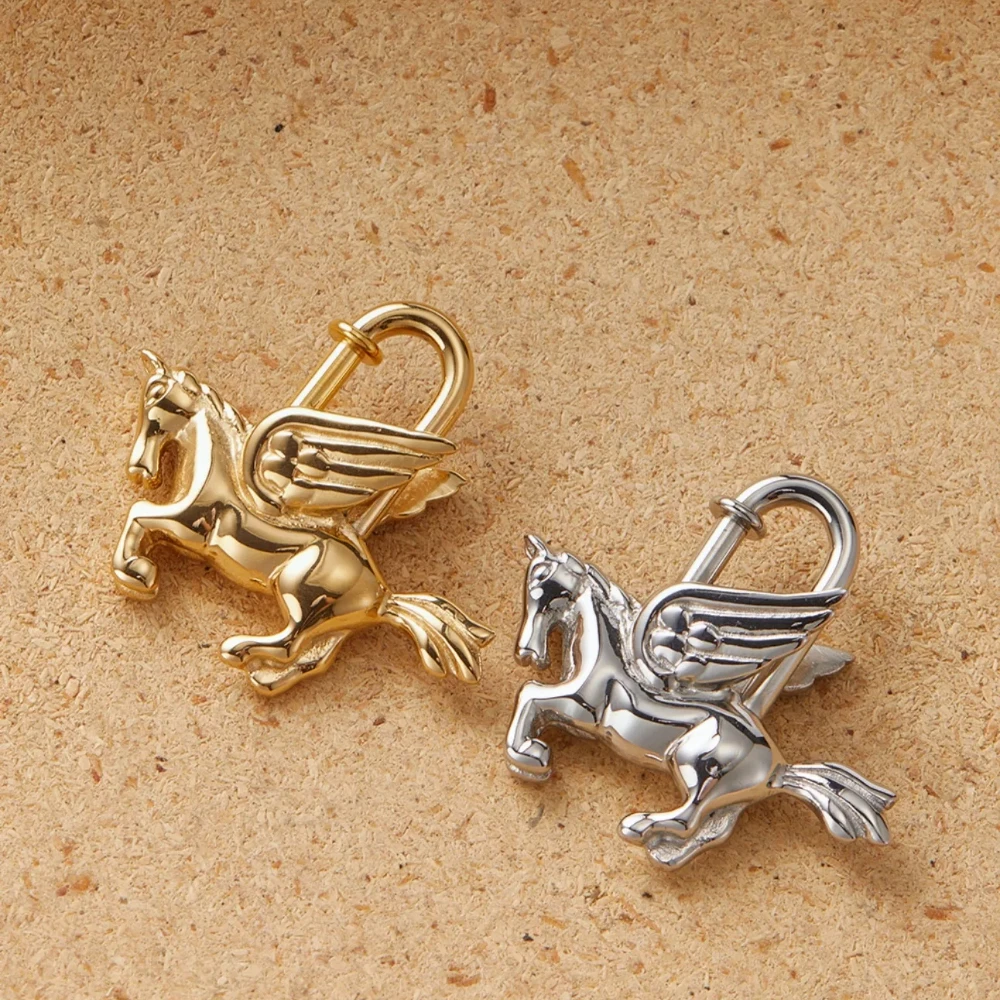 New Bag Pendant For Birkin Kelly Bag Pegasus Lock Charm All-steel Animal Metal Lock Bags Pendant High-end Charm Necklace