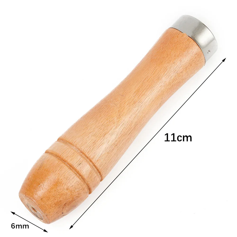 5pcs Wooden File Handle Replacement, Metal Collar, Wide Range Of Applications, Easy To Use, Durable And Practical