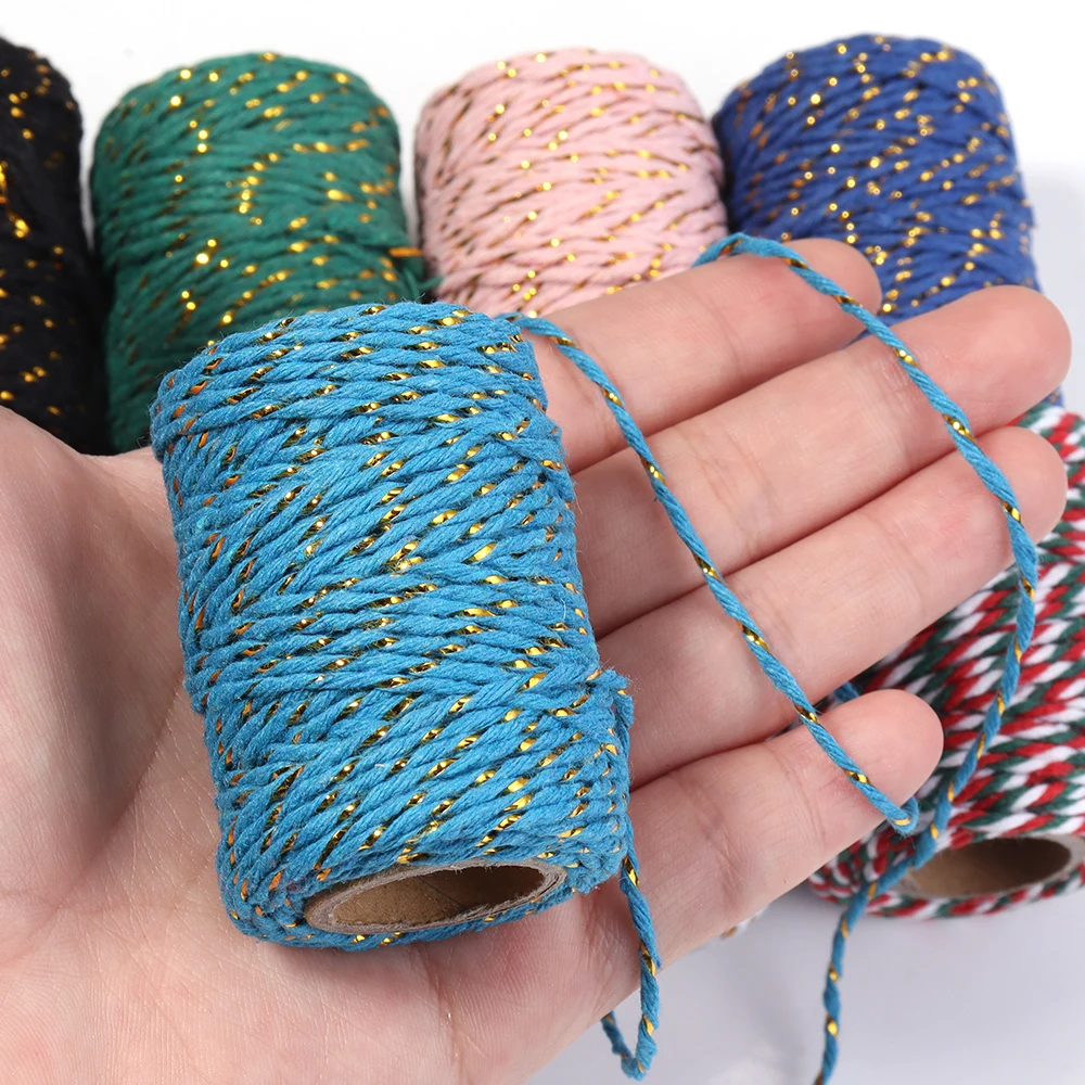 20M/Roll Cotton Cord Baker Twine Colorful Cotton Crafts Twine Macrame Cord String DIY Home Textile Gift Wrapping Wedding Decor view 3