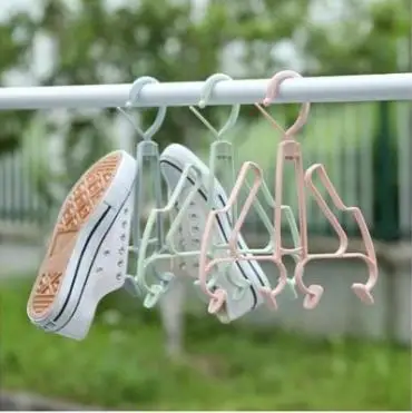 Multifunctional Shoes Rack Drying Hanger Rack Windproof Rotatable Balcony Scarf Necktie Shoe Hanging For Home Storage Organize