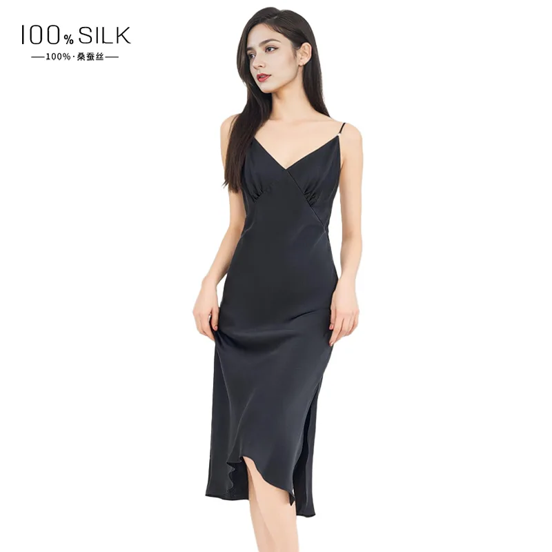 2026 New 100% Mulberry Silk Nightdress Women Luxury High-end Sexy Backless Adjustable Strap Slim Fit Silk Pajamas Loungewear view 5