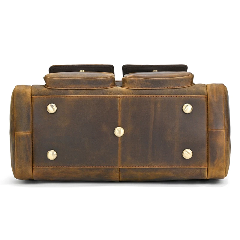 High Capacity Leather Travel Bag Retro Fashion Luxury Men\'s Travel Bags Duffle Bags 100% Genuine Leather Male Travel Handbags