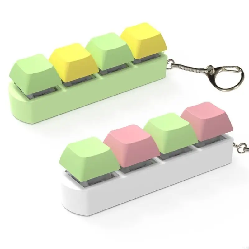 

4 Button Keyboard Keychain Stress Relief Toy Keychain Gifts for Girl Teen P31B