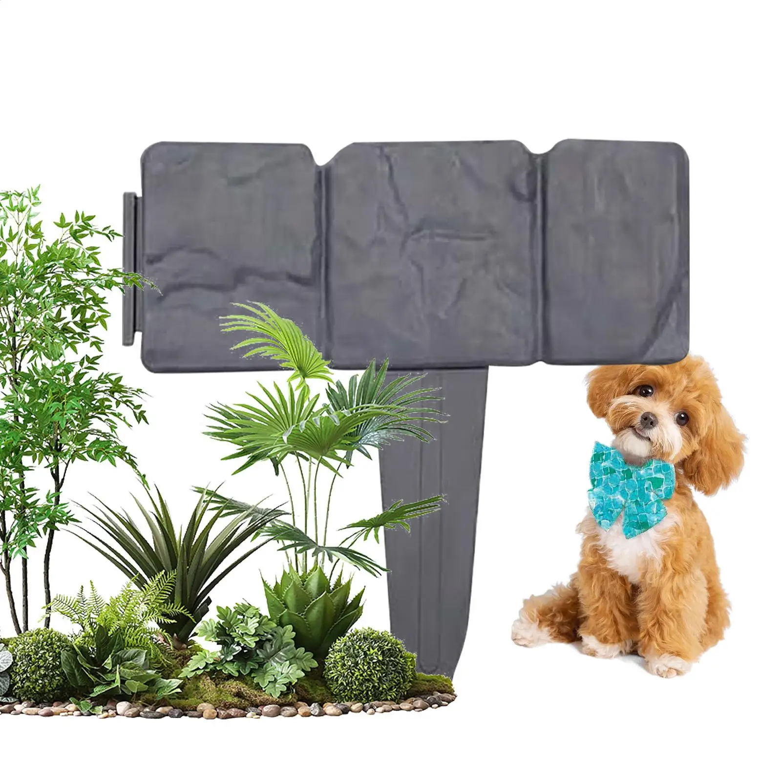 1pcs Plastic Garden Edging Border, Imitation Stone Fence Panels, Patio Outdoor Barrier Edging for Lawn Flower Beds Outdoor