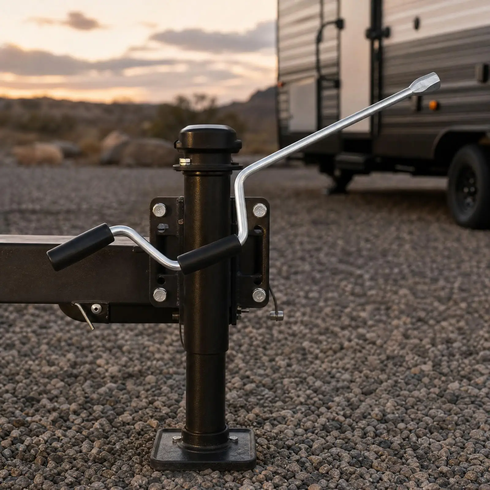 Trailer Support Leg Crank Handle with Comfortable Grip for RV Camper Boat Leveling and Towing Preparation