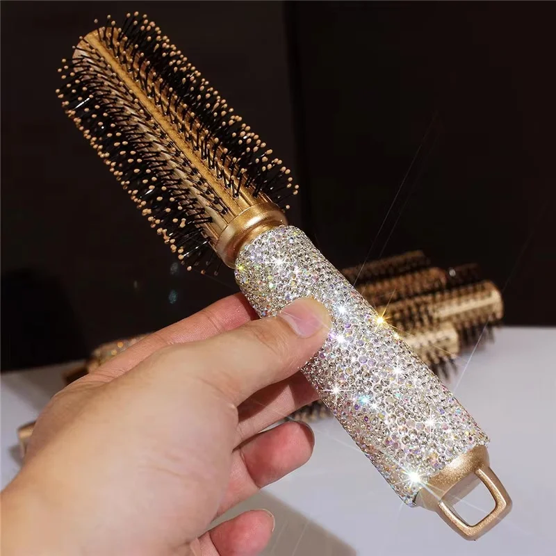 Rhinestone Wave Hair Comb Hairbrush Big Bent Comb Wet Dry Nylon Massage Hair Care Styling Hair Combs Hair Accessories