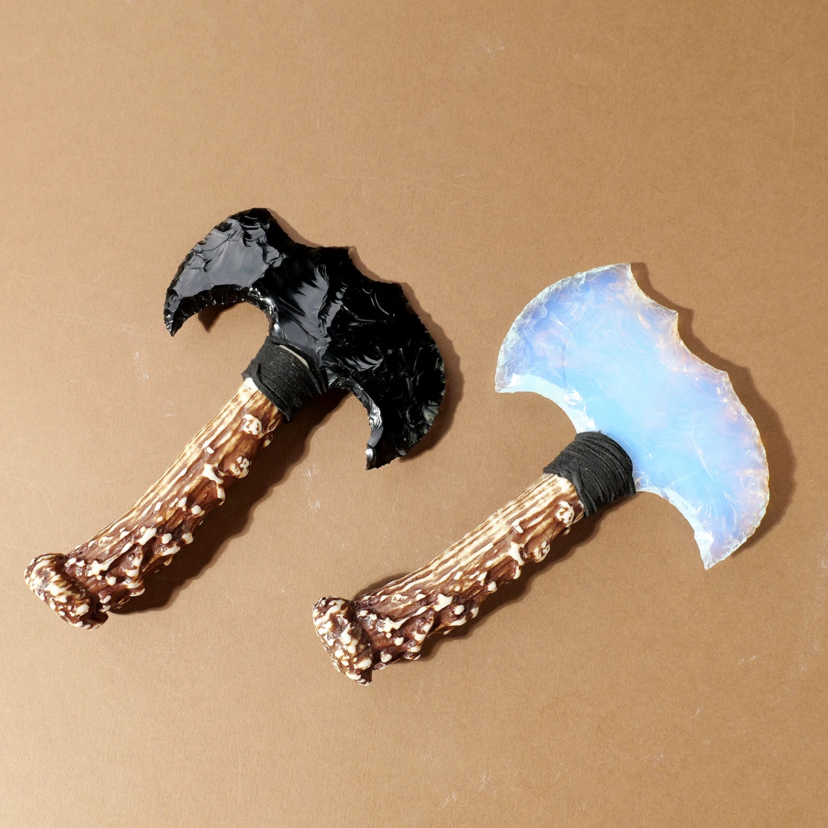 1PC Crystal Opal Axe | Natural Stone Model Obsidian Hatchet | Polished Unbladed Craft | Crystal Decorative Art Not a real weapon