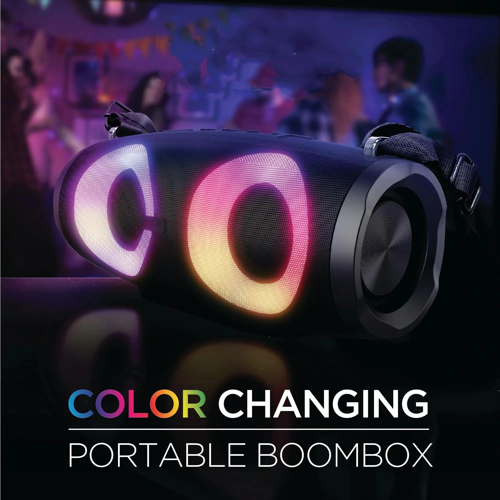 Colorful Light 360 Stereo Surround TWS FM Boom Box Portable Waterproof 100W High Power Bluetooth Speaker Wireless Subwoofer RGB