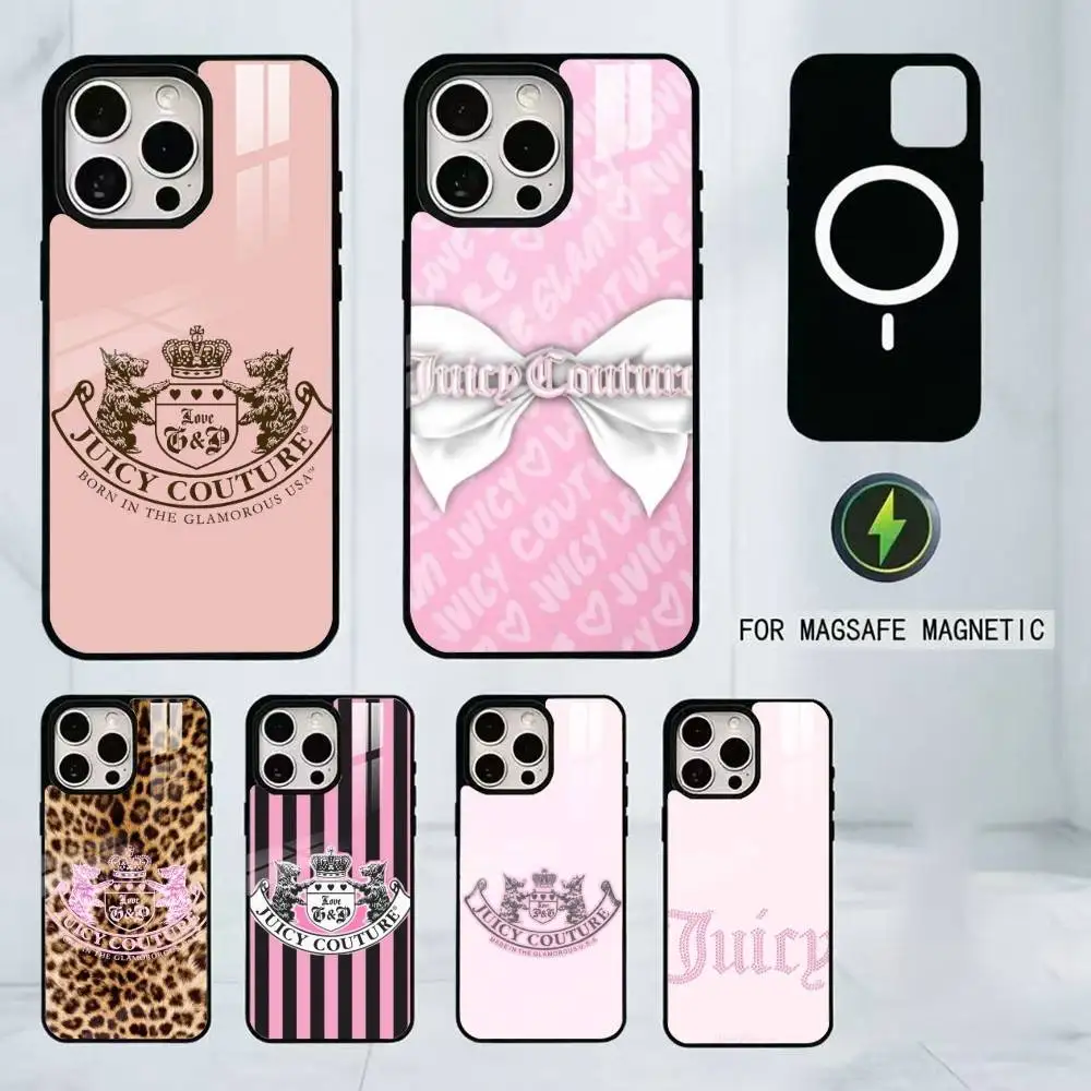 J-Juicy-C-Couture Phone Case For iPhone17,16,15,14,13,12,11 Plus,Pro Magnetic For Magsafe Wireless Charging