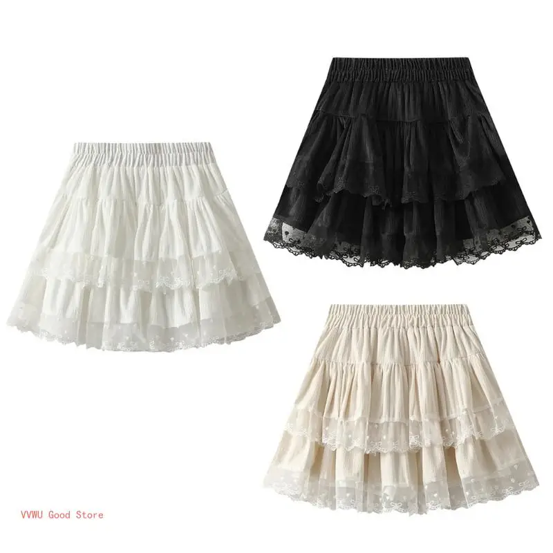 Fashionable Lace Skirt With Details Layered Short Dress For Special Event