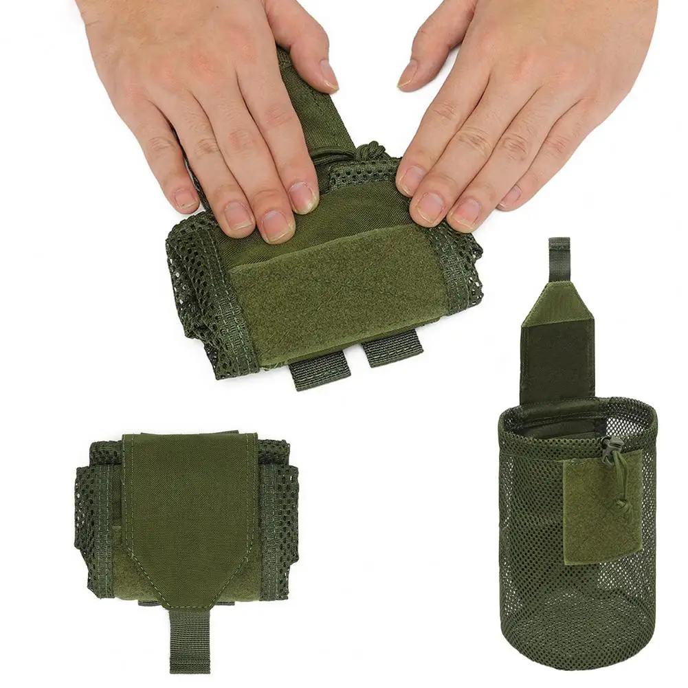 Water Bottle Pouch Portable Lightweight Heavy Duty Fishing Hunting Foldable Water Bottle Holder Mesh Bag