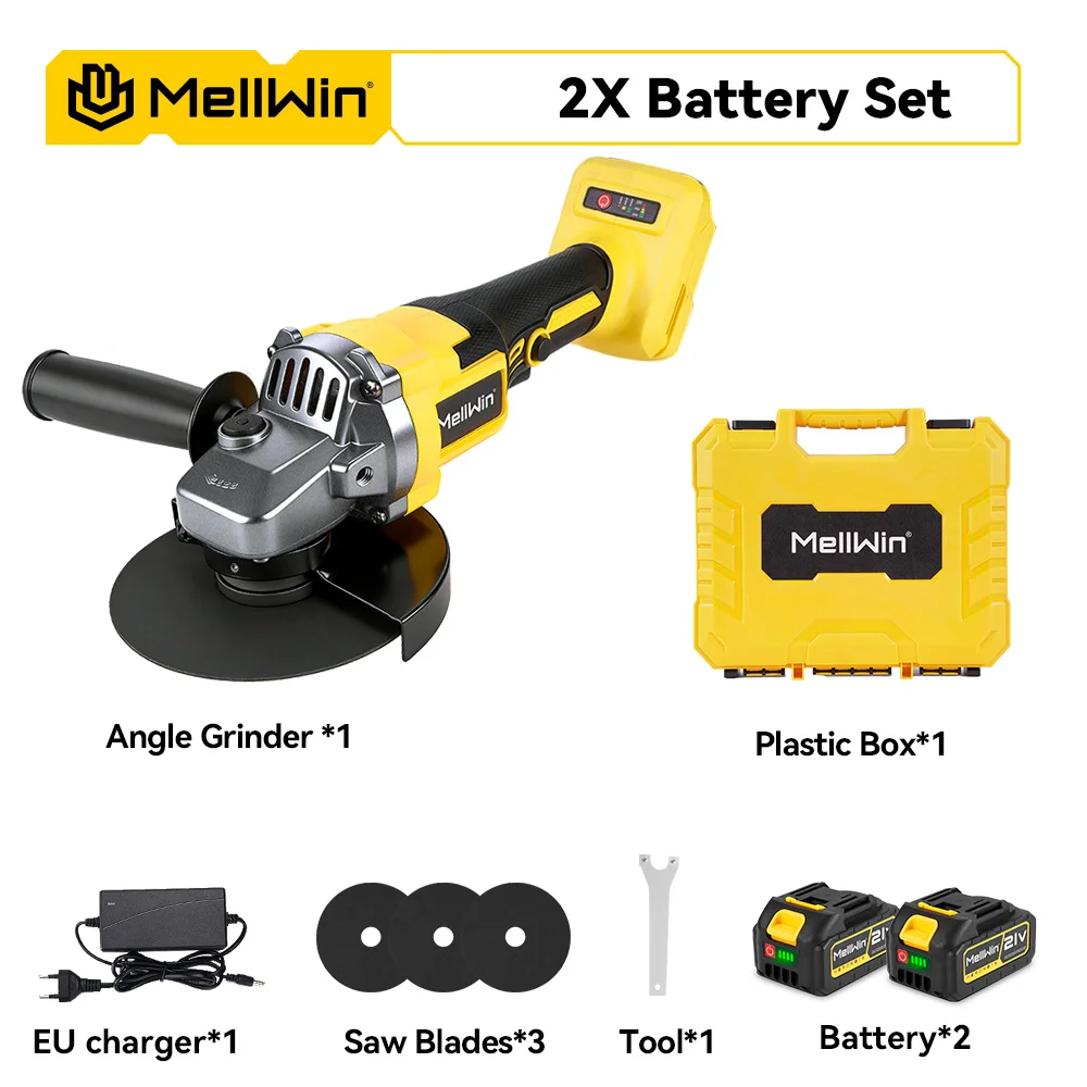 MELLWIN 125MM Bürstenloser Elektrischer Winkelschleifer 3-Gang M14 Schneid- und Poliermaschine Holzbearbeitungswerkzeug für Makita 18V Akku – Detail 14