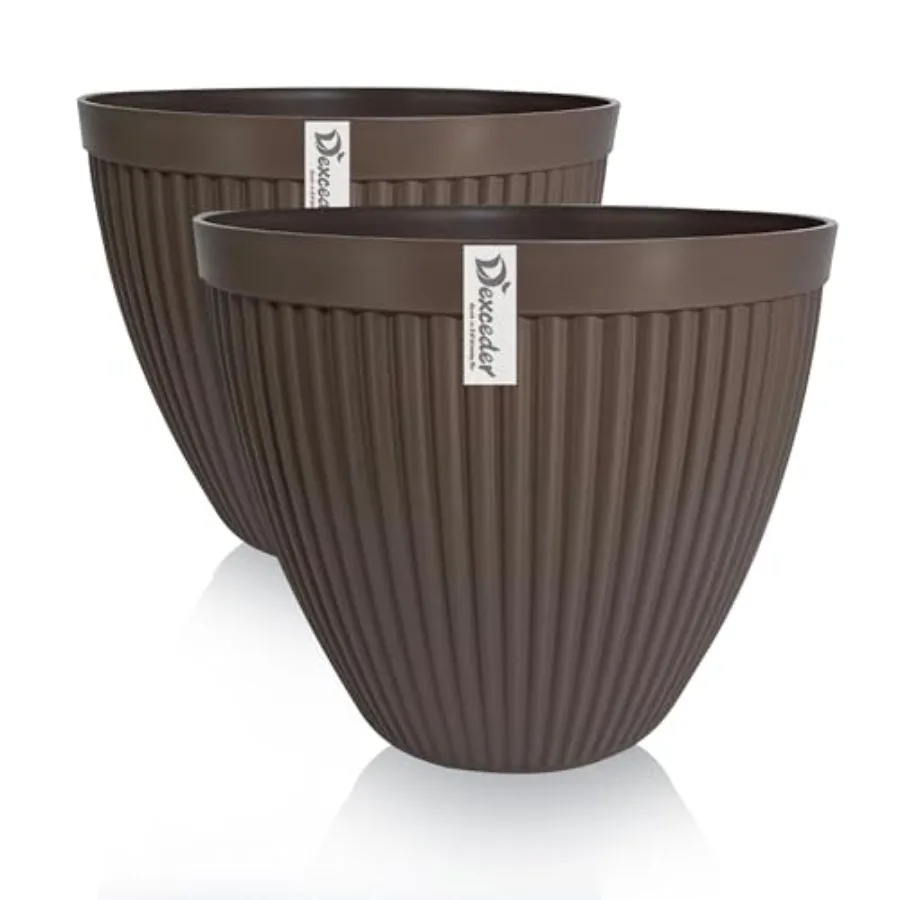 

Striped Table Flower Plant Cone Pot with Drainage Hole and Removable Plug 2 Pack