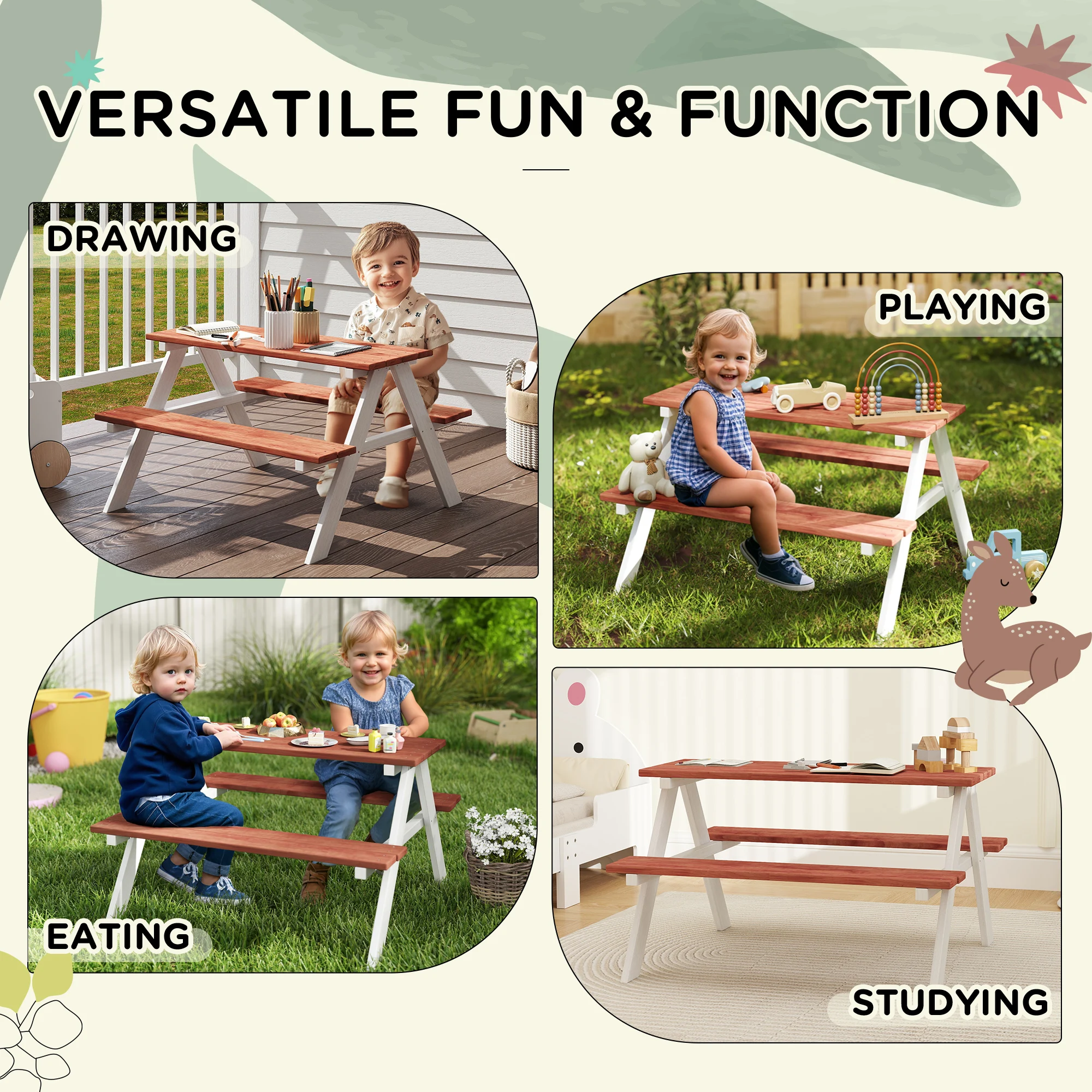 ชุดโต๊ะปิกนิกสำหรับเด็ก, ชุดโต - Kids Outdoor Picnic Table บทวิจารณ์และราคา