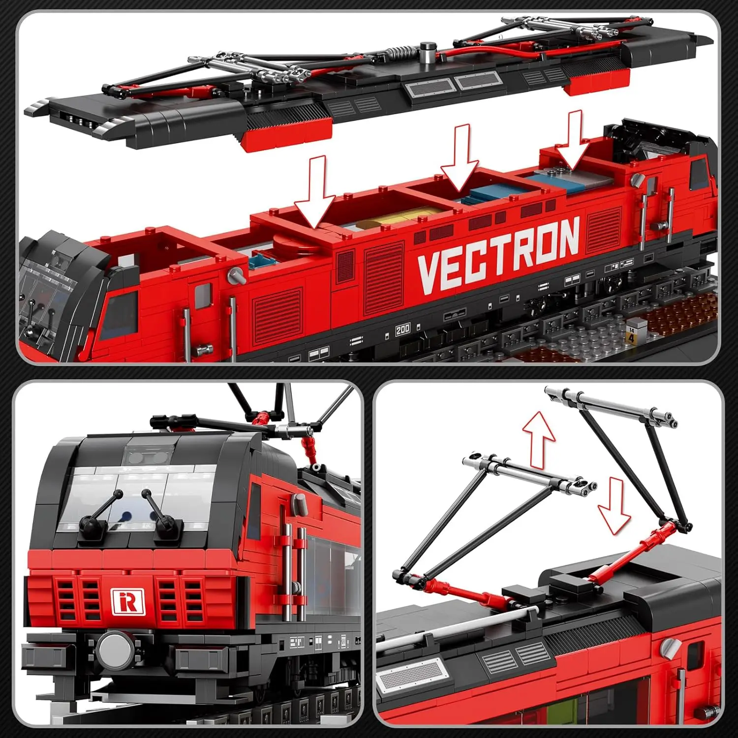 Kit di blocchi di costruzione del treno con base, set di treni MOC City, camion elettrico classico Vectron 66019, modello per amanti delle auto per adulti, regalo I