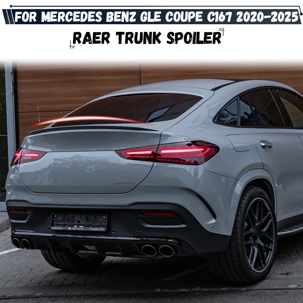 

For Mercedes Benz GLE Coupe C167 GLE350 GLE450 GLE53 AMG 2020 2021 2022 2023 2024 2025 Car Rear Trunk Roof Lip Spoiler Wing