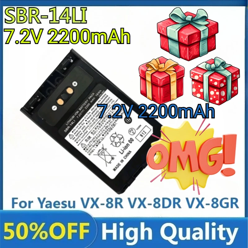 

For Yaesu VX-8R VX-8DR VX-8GR FT-1DR FT1XD FT-2DR Radio FNB-102LI FNB-101Li High Quality Replaceable 2200mAh SBR-14LI Battery