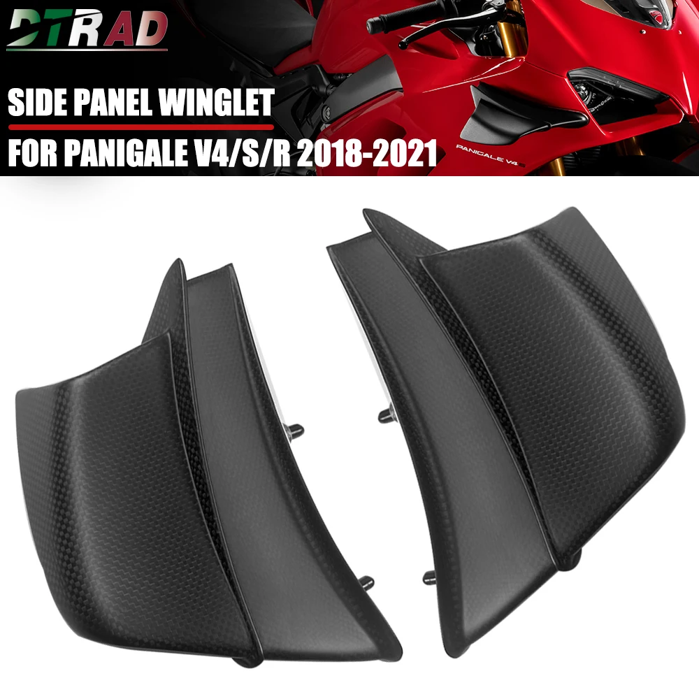 

NEW For DUCATI Panigale V4 S R 2018-2021 Full Carbon Fiber Winglets Side Panel Fairing Kit Motorcycle Modifed Parts Original 1:1