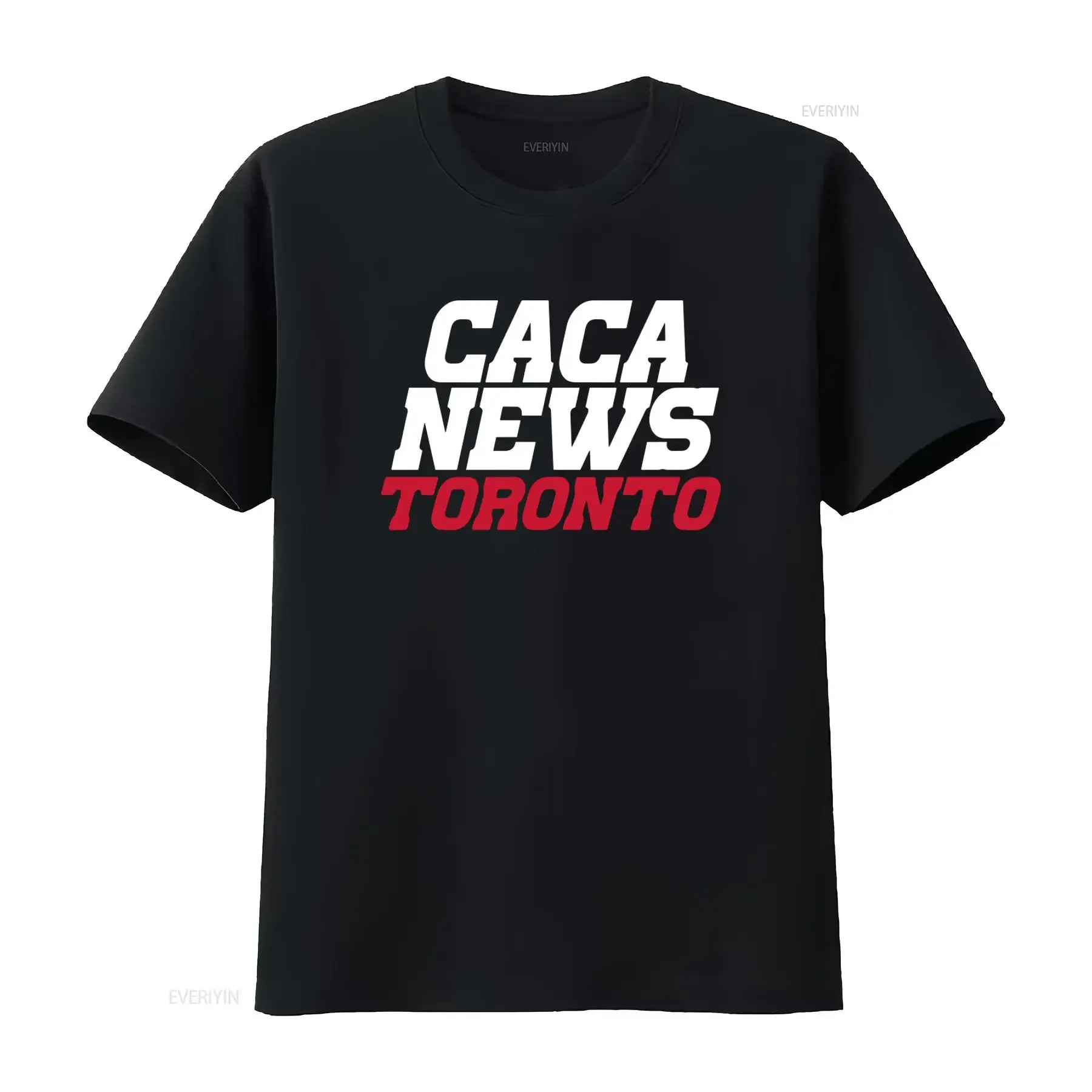 Caca News Toronto Logo T Shirt for Men Stylish and Trendy Design vintage Washed Versatile Casual Stretched Comfortable Slightly