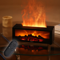Simulation Flame Mini Aroma Machine Color Fireplace Humidifier Essential Oil Remote Control Desktop Silent  Fireplace Diffuser