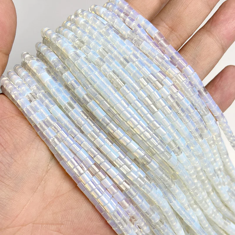 Natural Cylindrical Shape Opal Beads Opalite 4MM Loose Spacer Stone Bead Fit Diy Bracelet Necklace Earrings For Jewelry Making