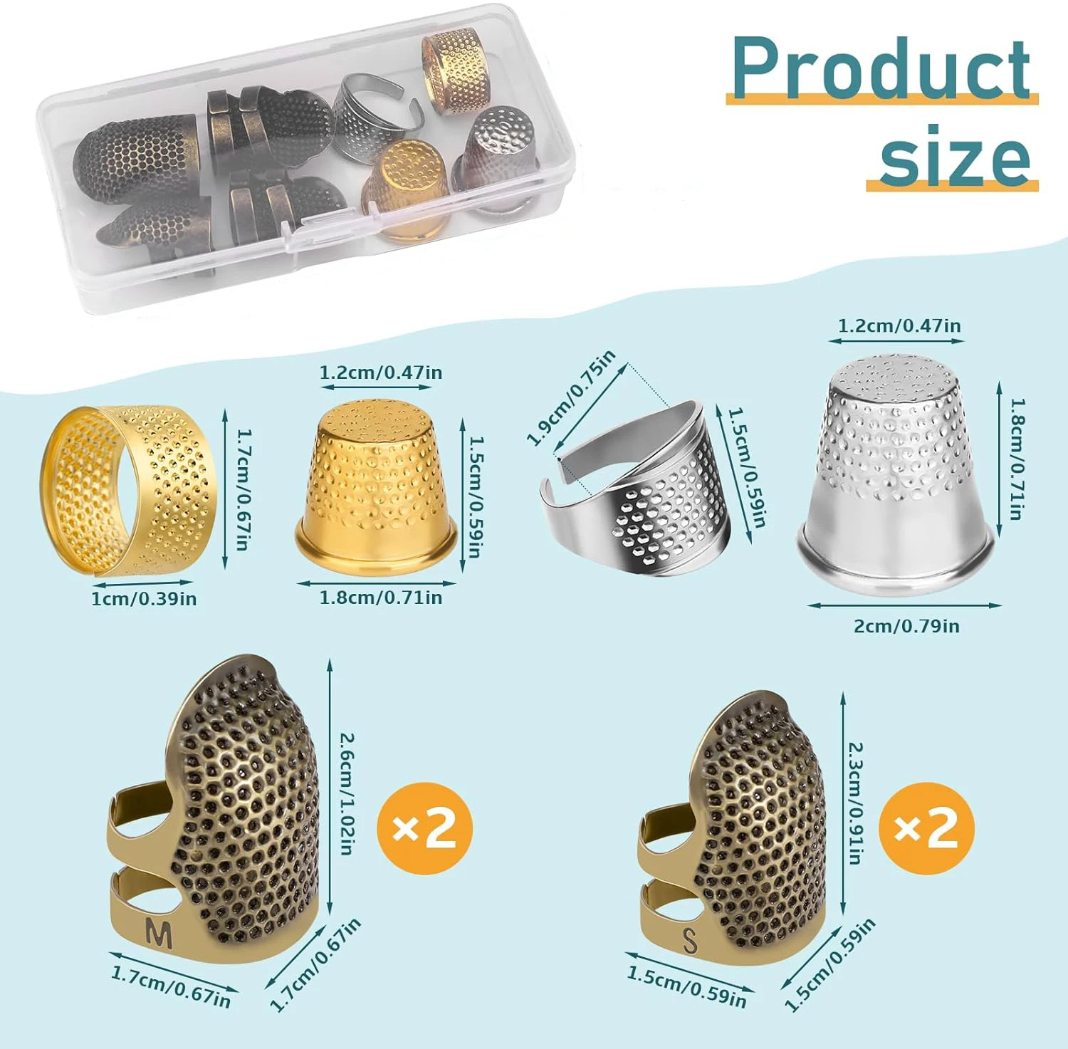 ชุดปลอกนิ้วเย็บผ้า 8 ชิ้น สำหร - Sewing Thimble Metal บทวิจารณ์และราคา