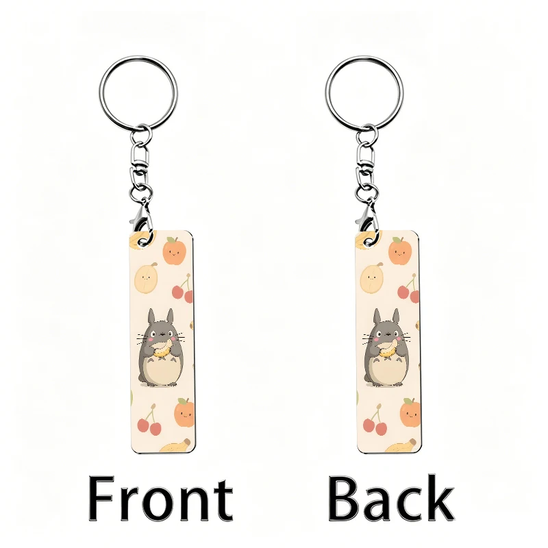 My Neighbor Totoro Schlüsselanhänger Kreative Manga-Schlüsselanhänger Cartoon Doppelseitig Bedruckte Schlüsselanhänger Niedliche Taschendekoration für Frauen Herren Auto-Schlüsselring