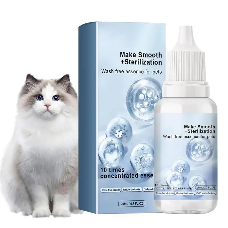 20ml Waterless Cat & Dog Dry Shampoo Eliminate Odor Smooth & Shine Easy Clean-Up Deodorize Smooth Shine Waterless Pet Serum