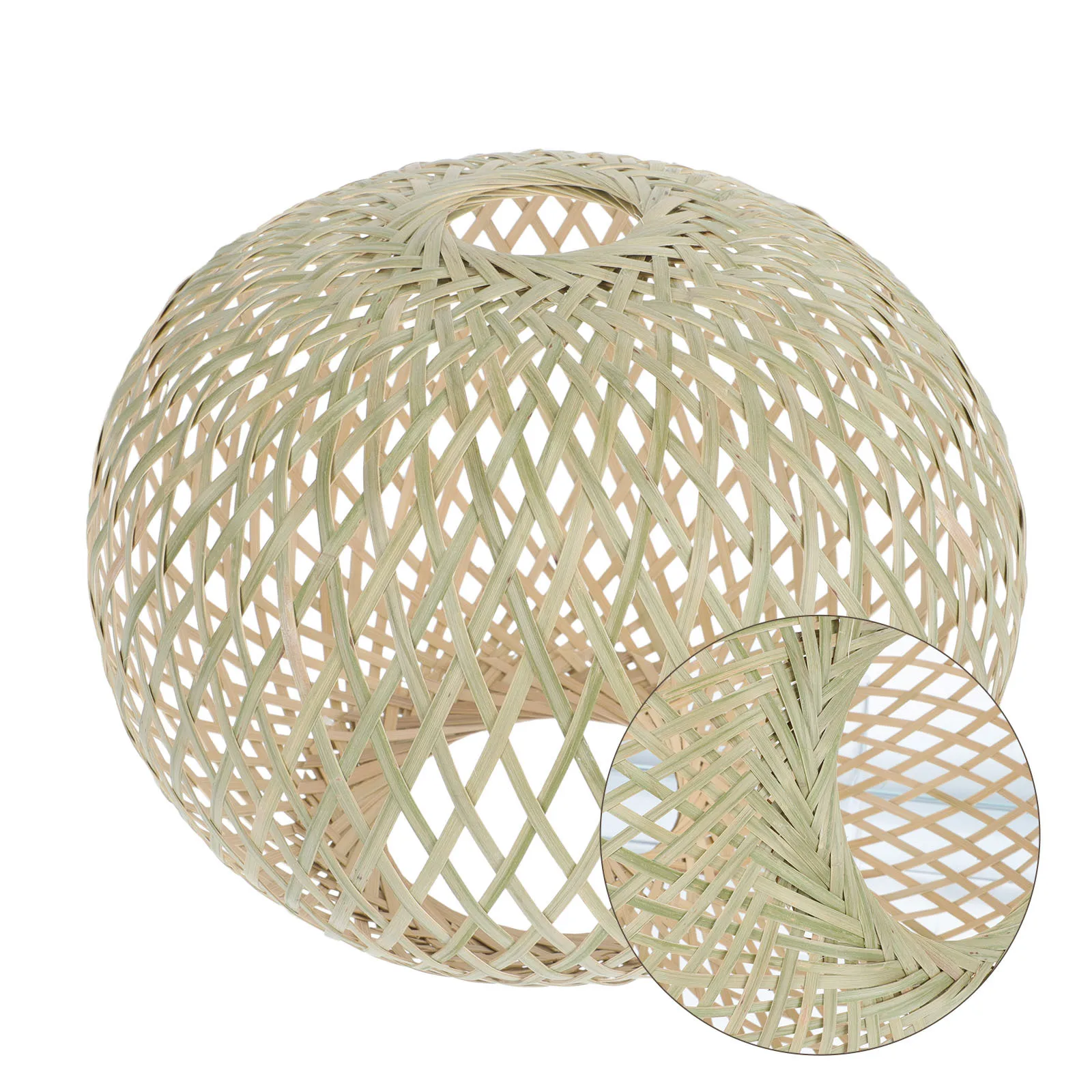 

1Pcs Simple Style Bamboo Woven Lampshade Chinese Decorative Diffuse Lighting Easy Install Mood Enhancing Accessory