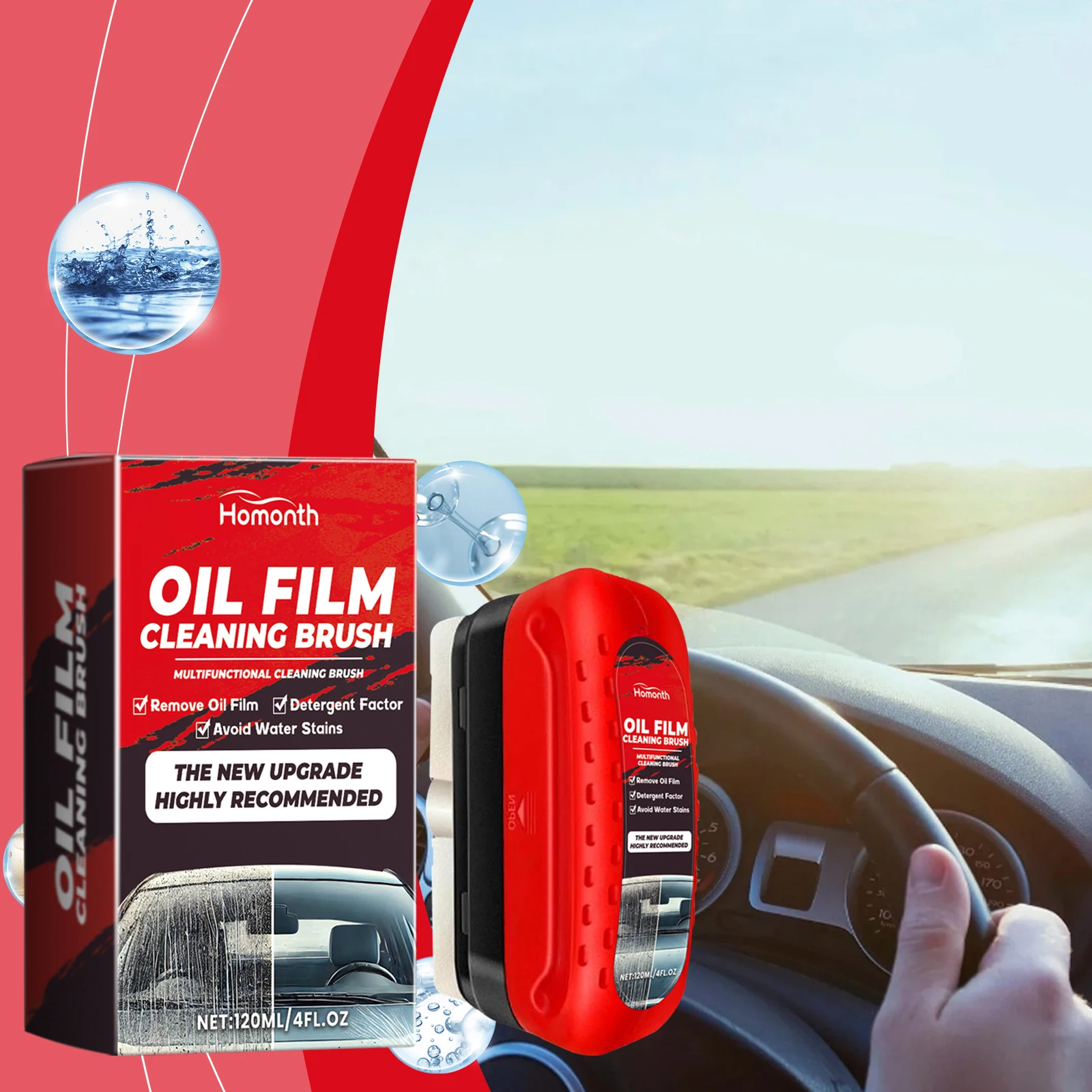 Car Windshield Cleaner, Windshield Renovation Decontamination Cleaning Oil Film Cleaner