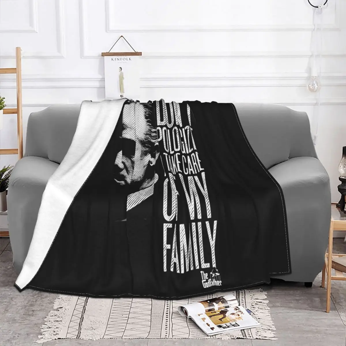 The Godfather Mens Red Heather No Apologies Graphic Vacation Great Quality Top Anime Brand New Animal Design Throw Blanket