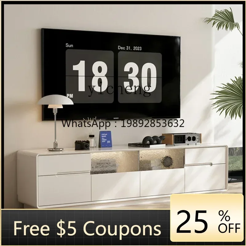 

Floor Solid Wood TV Cabinet Coffee Table Combination Ins Simple Living Room Floor Cabinet Long Locker