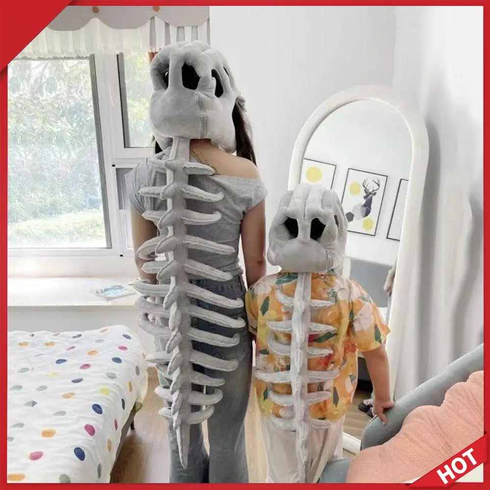 

Halloween Realistic Dinosaur Headgear Plush Skeleton Dinosaur Costume Funny Headgear Cosply Dress Up Clothing Plush Toys Gifts
