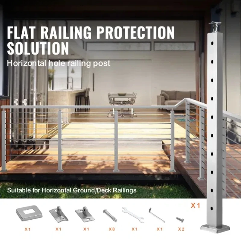 Cable Railing Post Level Deck Stair Post 36 X 0.98 X 1.97