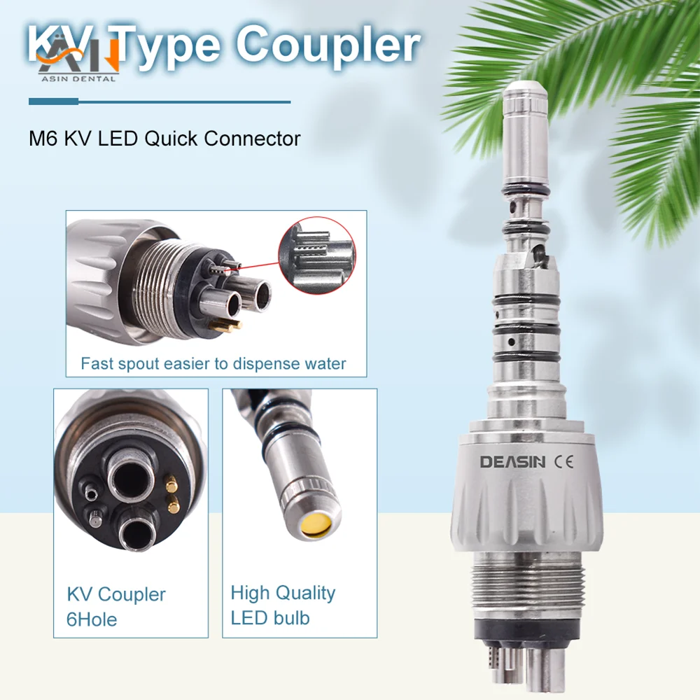 

Dental Handpiece coupler For kavo 9000 Fiber Optic Handpiece Adaptor Coupling LED Coupler M6 Holes with water filter