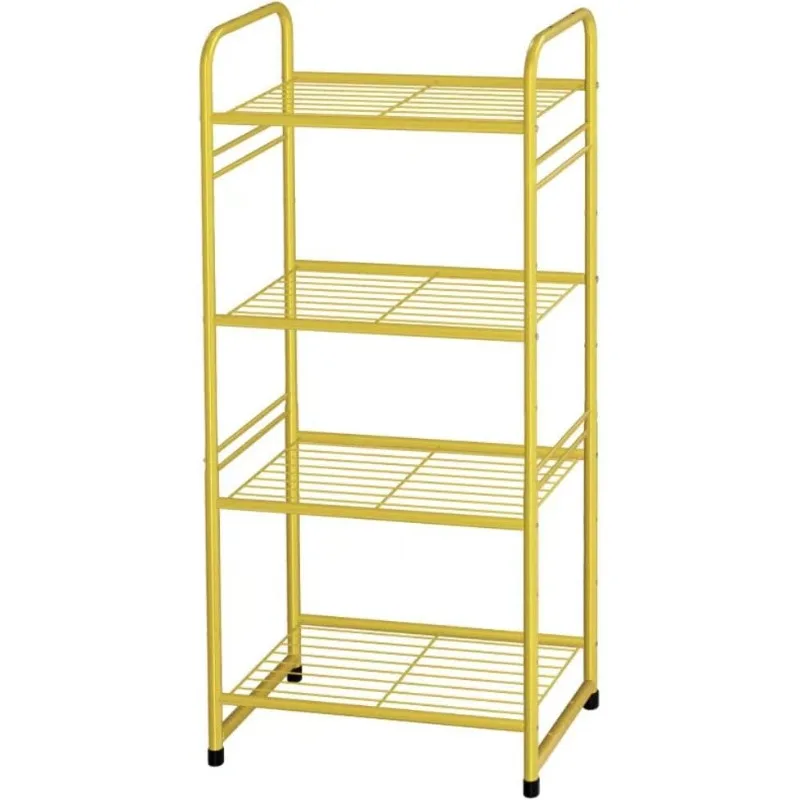 

4-Tier Heavy Duty Wire Shelving Unit Storage Rack, Stackable Extendable Plant Stand Organizer with Adjustable Shelf