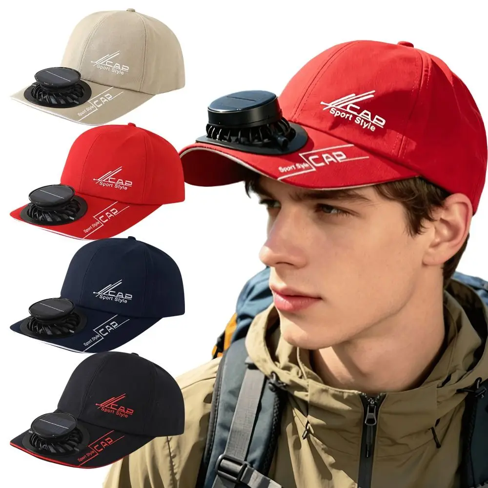 Image of Neuer Atmungsaktiver Solar-Ventilator-Hut Sonnenschutz mit Eingebautem Lüfter ​ ​ Baseballkappe Schnelltrocknende Sonnenschutz-Kappe mit Ventilator ​ ​ Im Freien
