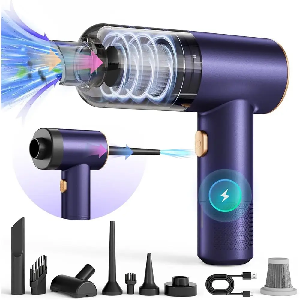 16000PA Cordless Handheld Vacuum Cleaner 4-in-1 Mini Vacuum Rechargeable Car Cleaning Device Air Duster Blower Pump Accessories