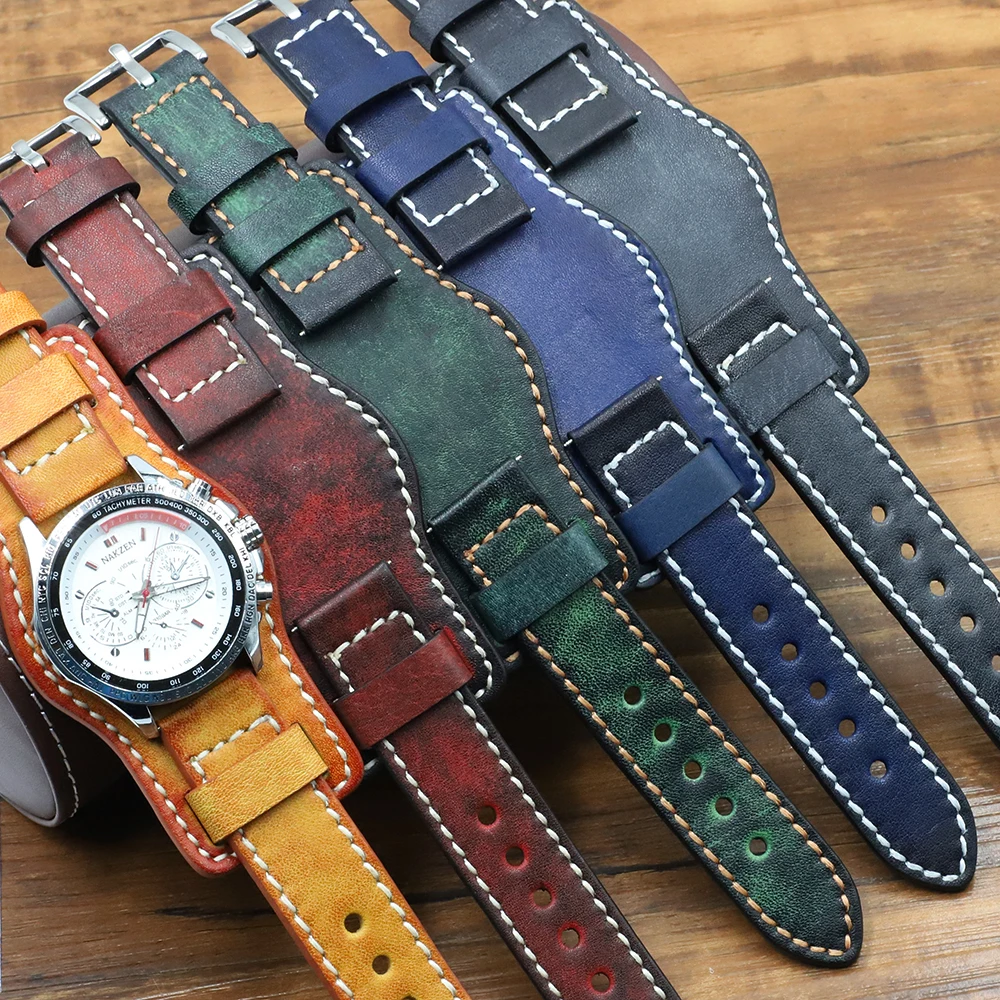 Retro Hand Made Strap For Watches With Mat Wrist Protection Watchband Women Men Watch Strap Soft Material Bracelet Belt Parts