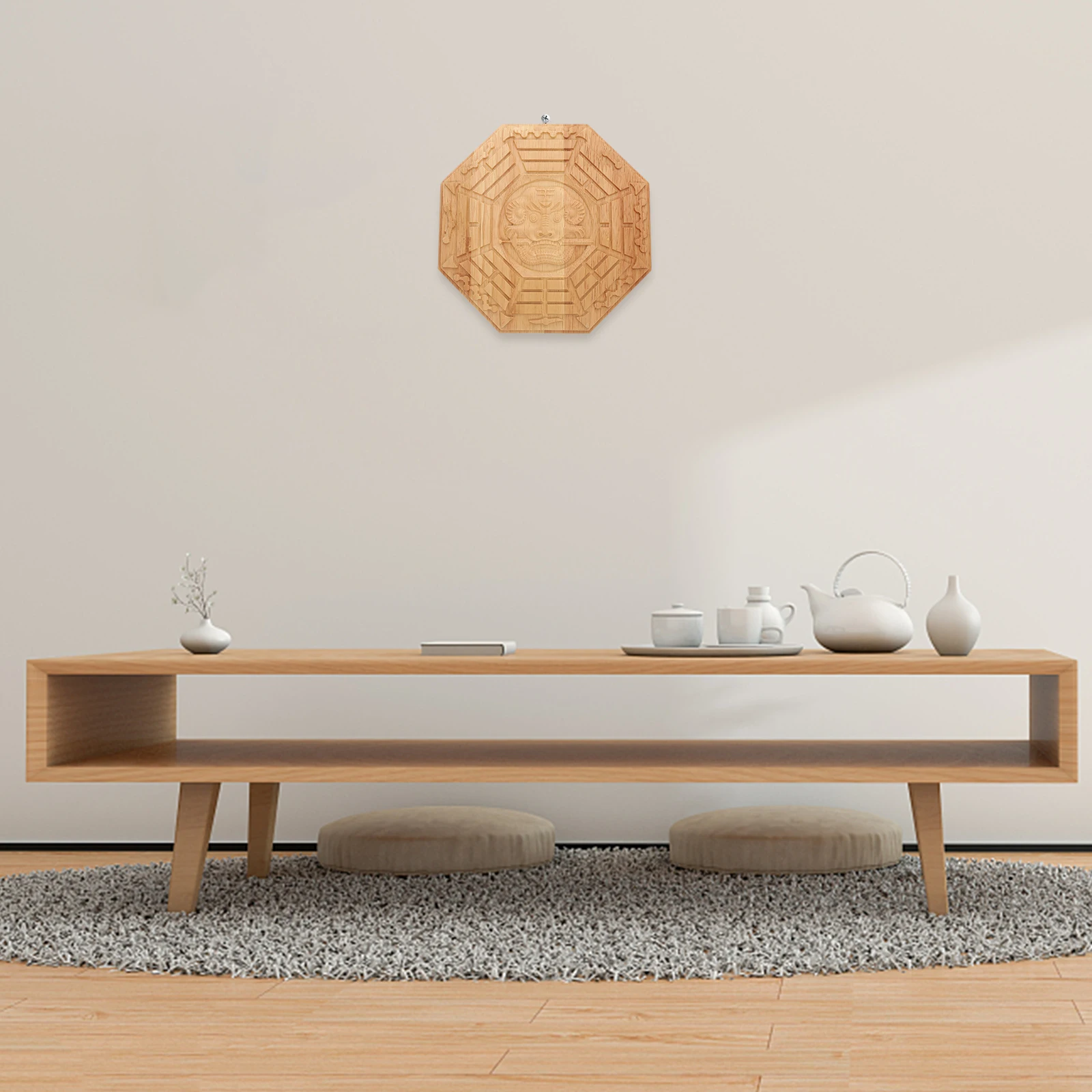 

Tai Chi Gossip Mirror Wall Hanging Decoration Wood Chinese Ba Gua Pendant Accessories