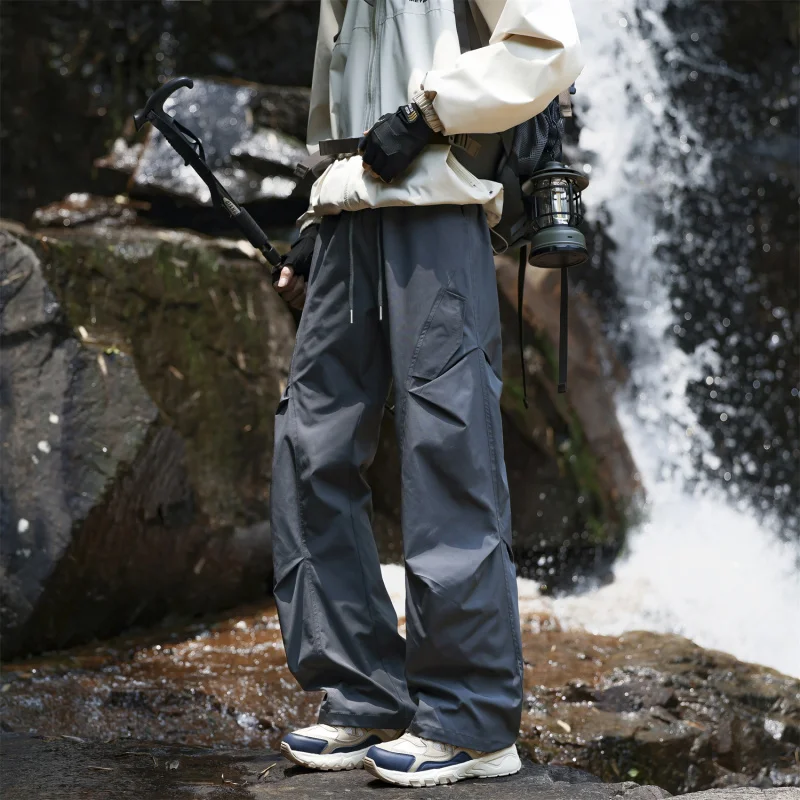 

【Mirrordust】Men's autumn functional windproof casual pants straight-leg cargo trousers sports pants