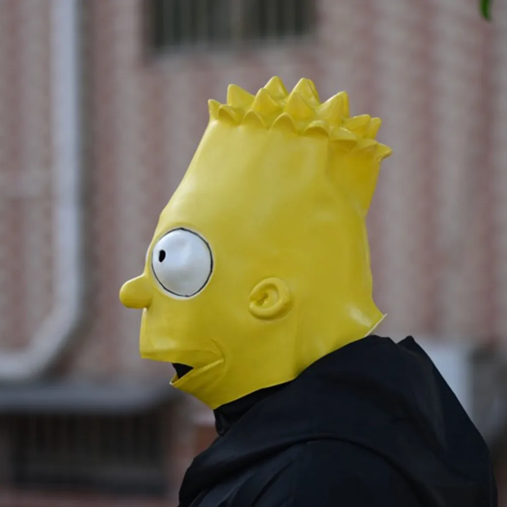 Gelbe Masken-Kopfbedeckung, Latex-Kostümmaske für Halloween-Partys und lustige Cosplay-Partys – Detail 3