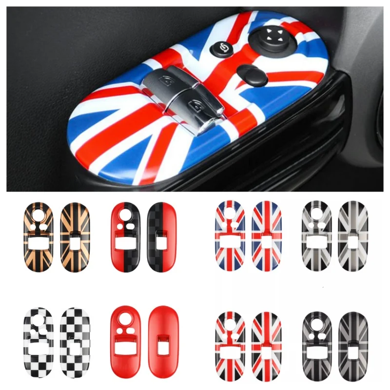 

Union Jack Car Styling Door Window Lifter Switch Panel Cover Housing Decoration For Mini Cooper S Hatchback F56 Auto Accessories