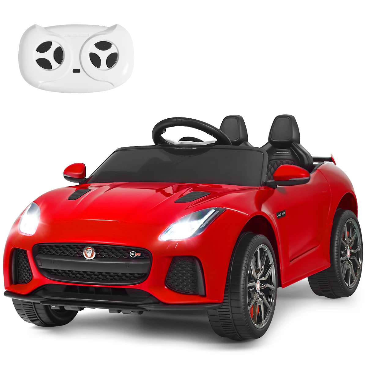 12V Jaguar F-Type SVR Licensed Kids Ride On Car w/ MP3 & Lights Red